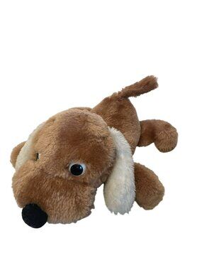 Vintage 1973 R Dakin & Co 10" Drooper Dog Brown White Plush Stuffed Puppy Dog